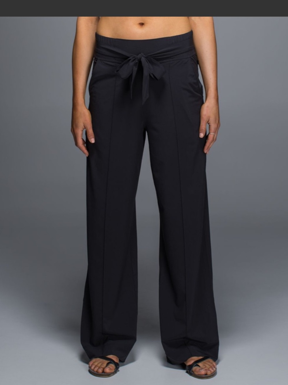 lululemon athletica Black Wide-Leg Tie-Waist Pants